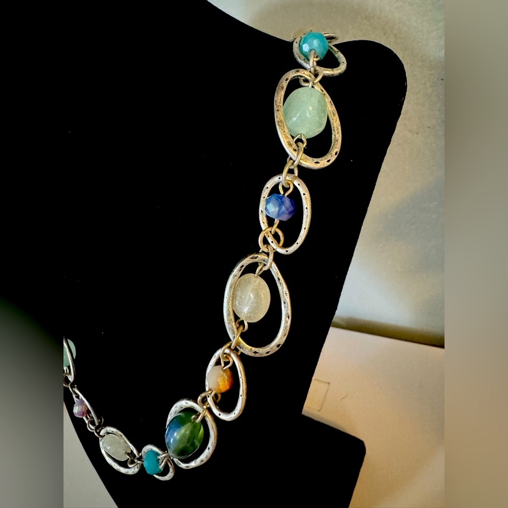 Handmade Chico's Multicolor Mixed Gemstone Necklace - Picture 3 of 4